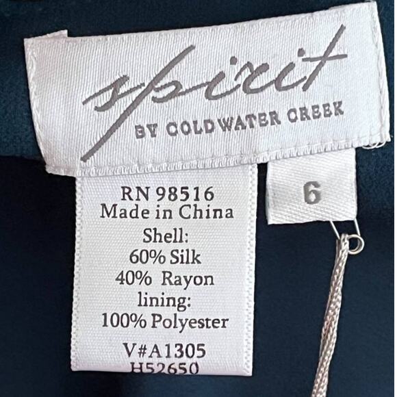 NEW COLDWATER CREEK Jacquard Midi Skirt in Lapis Blue Silk blend SZ 6 - Picture 8 of 10